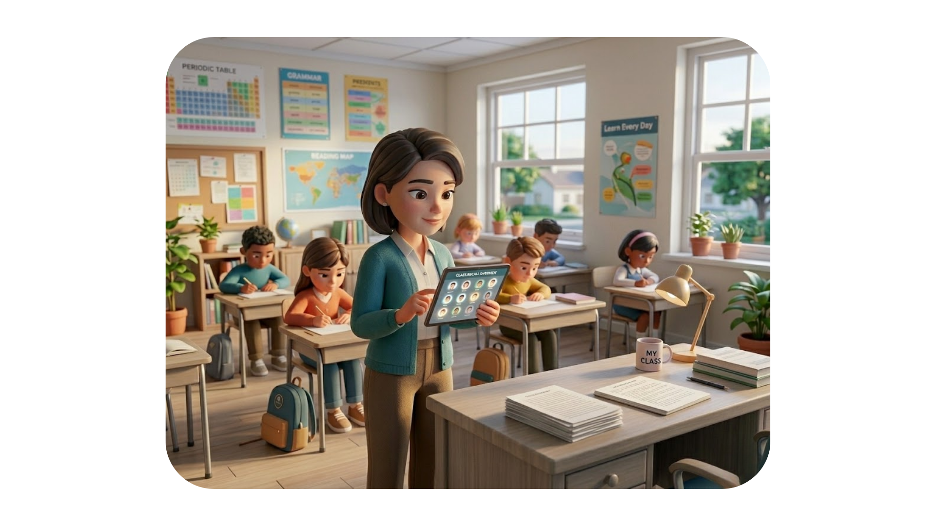 Teacher reviewing dashboard